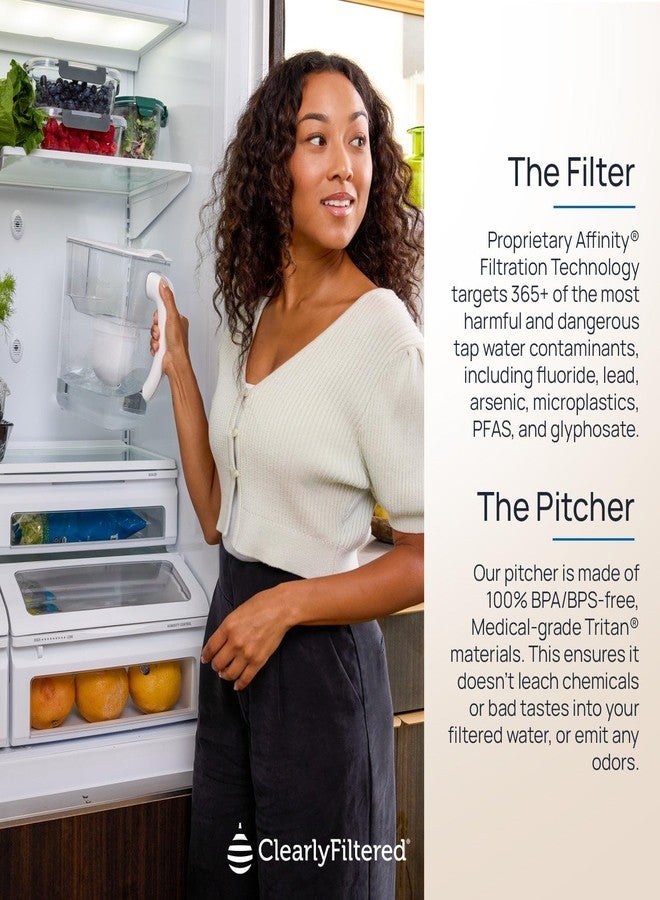 Clearly Filtered No.1 Filtered Water Pitcher/Updated Model/Targets 365+ Contaminants e.g. Fluoride Chlorine PFAS Microplastics Lead Arsenic BPA/BPS Free (Pitcher Includes 1 Filter) - Image 5